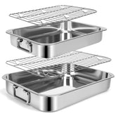 EsOfficce bandeja rectangular con mangos para hornear de forma estable