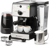 EspressoWorks máquina todo-en-uno lista para espresso rápido en casa.