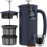 ESPRO P7 prensa francesa azul aguamarina con doble microfiltro para café limpio