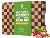 Tabla Essentise de acacia, patrón ajedrezado, para cortar y servir