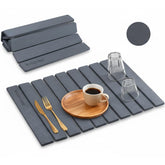Essovee alfombrilla-secado-piedra-24x16, gris oscuro, segura para alimentos.