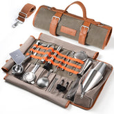 Etens kit de bartender de viaje con bolsa encerada, resistente para transportar herramientas con estilo
