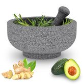 Etholive mortero doble cara de granito, 6.5 tazas, ideal para especias y salsas.