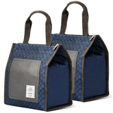 bolsa eutopic azul, vista frontal, mantiene comidas frescas para la oficina
