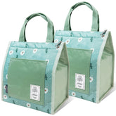Bolsa eutopic de almuerzo verde flor, mantiene la comida fresca durante el día.