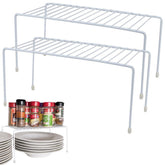 Evelots organizador de armario de alambre, doble nivel, ideal para maximizar espacio en cocina.
