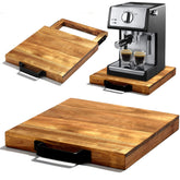 Everbbking bandeja deslizante de acacia para cafetera, mejora accesibilidad y orden en la encimera.