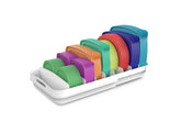 Everie organizador extensible en gabinete, tapas ordenadas y accesibles.