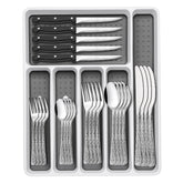 Conjunto cubiertos 49 piezas EWFEN con organizador, ideal para ordenar la mesa.