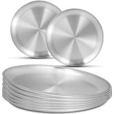 Platos EWFEN de 10 pulgadas, inoxidables y duraderos para comidas diarias.