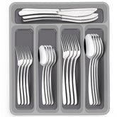 Conjunto EWFEN 40 piezas con organizador, acabado de brillo espejo para mesa elegante.