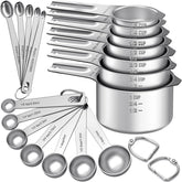 EWFEN juego de tazas medidoras apilables en acero inoxidable para cocina ordenada.