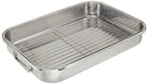 EXCELSTEEL 594: bandeja de asar exterior espejado para cocinar y presentar con elegancia