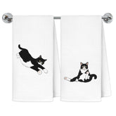 Exqcom toallas cocina gato tuxedo, ideal para secar platos con estilo.