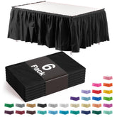Falda Exquisite con volantes negros para 14 pies, embellece bodas y eventos.