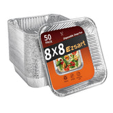 Bandejas Ezsart de aluminio 8x8, paquete de 50, para hornear y servir.