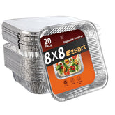Bandejas Ezsart 8x8 con tapas, paquete de 20, para hornear y servir.