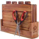 EZTICO tabla corte acacia tijeras soporte: cocina organizada.