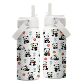 FAIVHSO Panda, diseño divertido, botella de agua 16 onzas para niños y niñas.