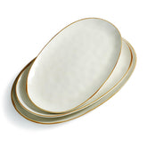 famiware bandeja ovalada grande con ondas, ideal para servir aperitivos y platos.
