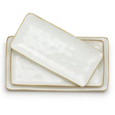 Bandeja rectangular Famiware con diseño en ola, ideal para presentar aperitivos