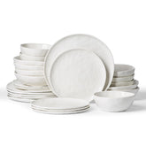 Famiware platos de porcelana Blanco Polar con borde ondulado, ideal para uso diario