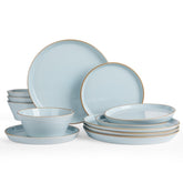 Saturn de famiware plato principal de 10,5 pulgadas en azul claro, ideal para comidas familiares.