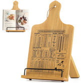Fanatu soporte libro cocina de madera natural, lectura cómoda de recetas.