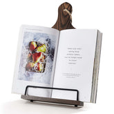 Fanatu soporte-libros cocina en madera oscura, lectura de recetas estable y cómoda.