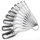 Cucharas medidoras FANGSUN de acero inoxidable con mango largo, ideales para frascos estrechos.