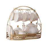 Conjunto Fanquare de te en cerámica blanca de 15 piezas para usar en casa