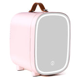 FANSEXPERT mini nevera 4 L para dormitorio, almacenamiento compacto para bebidas y cosméticos.