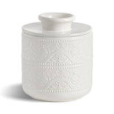 FE FUN ELEMENTS Butter Crock en encimera blanca, mantequilla lista para untar