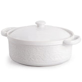 FE FUN ELEMENTS cazuela 2 cuartos con tapa y relieve encaje, ideal para servir