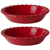 Pie pan FE FUN ELEMENTS de 9 pulgadas en cerámica para hornear uniforme.