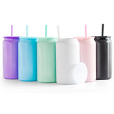 Conjunto FECBK: vasos tumbler de acero inoxidable 16 onzas, set de 6, colores vivos para bebidas