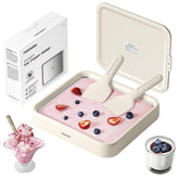 Felizbebe bandeja para helados enrollados, ideal para postres caseros rápidos.