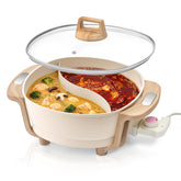 FGJ Hot Pot con divisor de dos sabores para caldos simultáneos en casa.