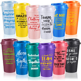 FillTouch taza de café con tapa amarilla, ideal para llevar al trabajo