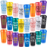 FillTouch tazas de café reutilizables de 16 onzas con colores brillantes para la oficina.