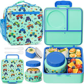 Fimibuke caja de almuerzo infantil con 3–4 compartimentos para comidas separadas.