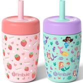 Fimibuke tazas infantiles con tapa giro, ideal para evitar derrames en casa.