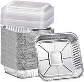 Bandejas Findful de aluminio 8x8 con tapa clara para hornear y servir