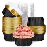 Findful mini copas de cupcake con tapa para postres individuales y transporte seguro.