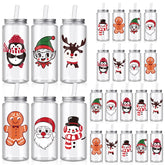 Fingertip WD copas navideñas con tapas y pajillas para fiestas