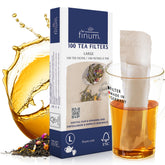 Filtro de té Finum desechable para infusiones sueltas, paquete de 100.