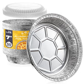 Bandeja Fit Meal Prep de aluminio 7-pulgadas con tapa transparente para conservación