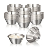 Fit Meal Prep, vasos para salsas 1,5 oz en acero inoxidable, duraderos y reutilizables.