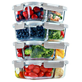 FIT Strong & Healthy contenedor vidrio 2 compartimentos para porciones equilibradas.