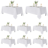 Mantel rectangular blanco de Fitable, conjunto de 8 piezas para banquetes.